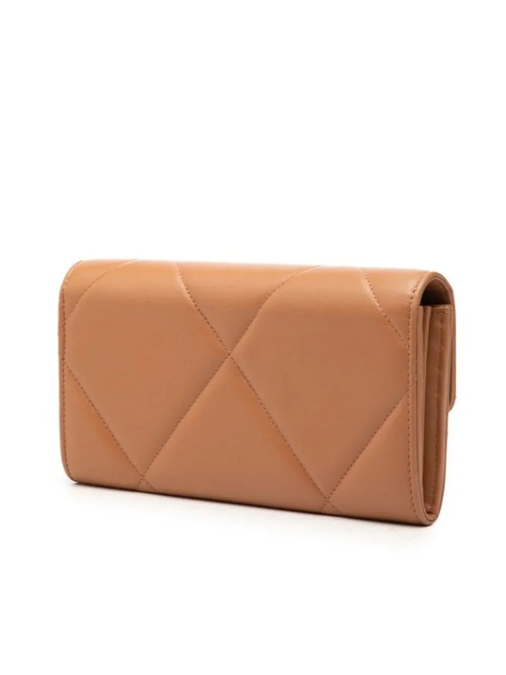 Chanel CC Logo 19 Didznoff Quilted Wallet Brown Lambskin